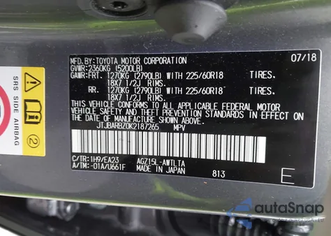 2019 Lexus Nx 300 z USA, uszkodzony, nr VIN JTJBARBZ0K2187265